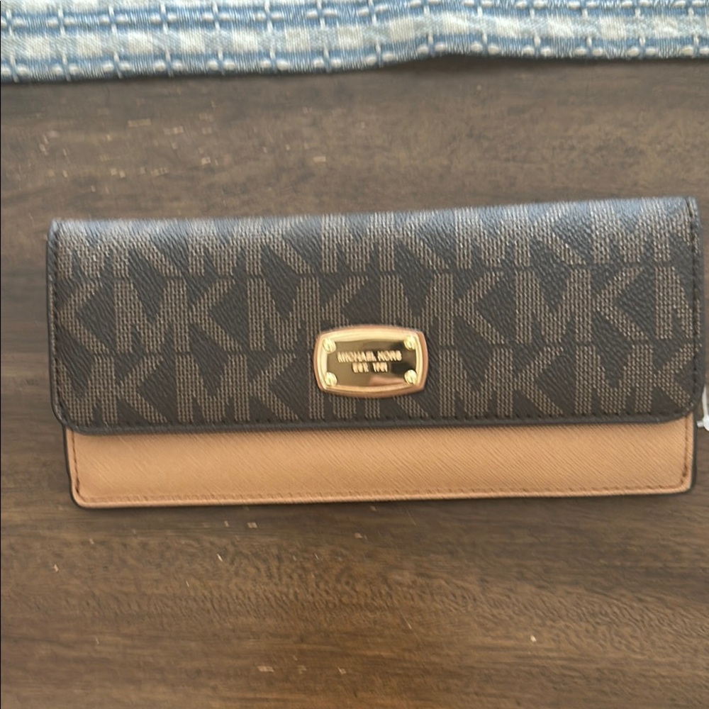 Michael Kors Black and Tan Wallets with Signature Monogram